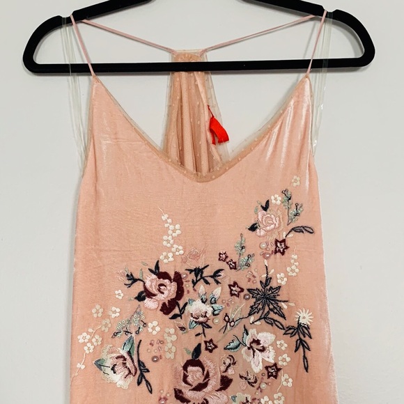 NWT Anthropologie velvet beaded floral dress - Picture 3 of 7